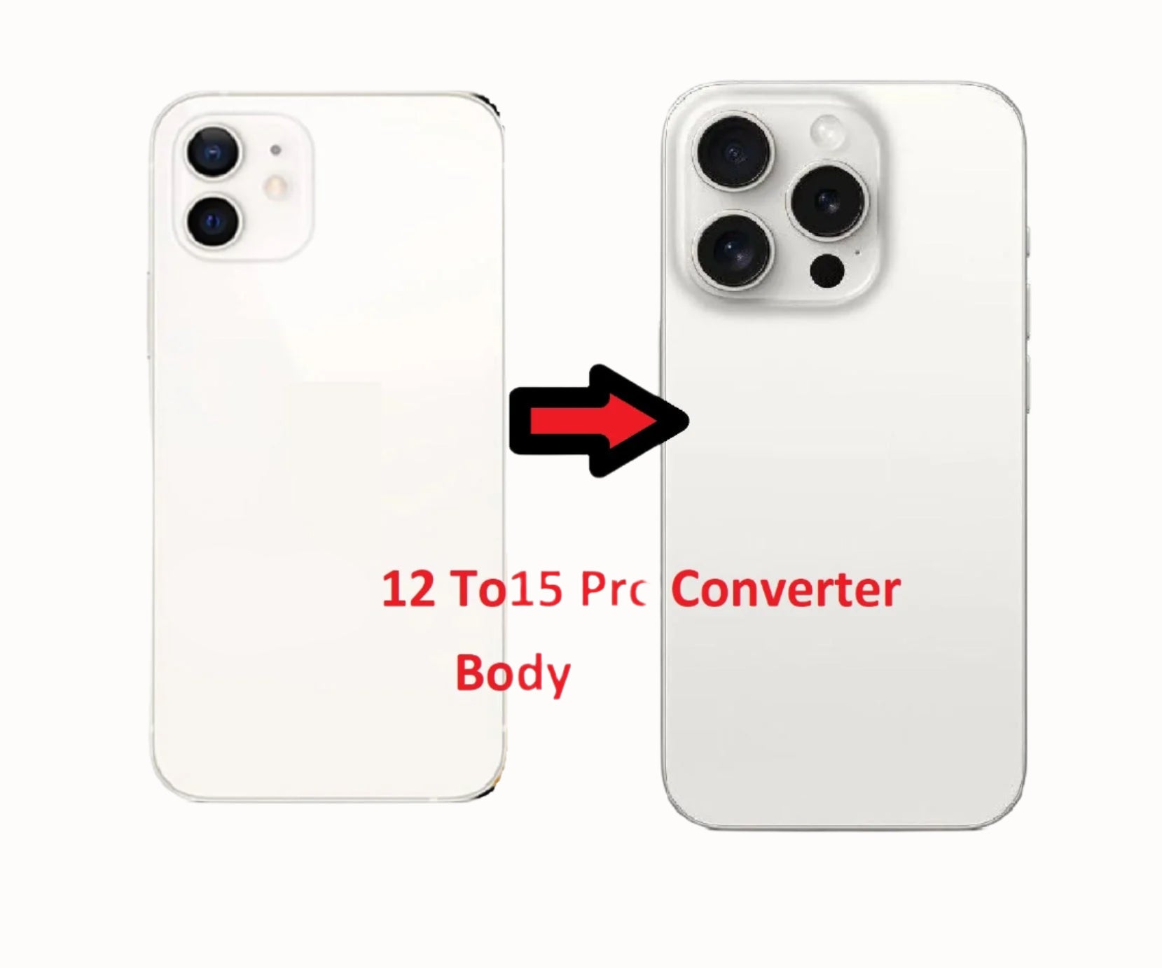 Convertor Back Panel Housing Body for Apple iPhone 12 Convert to Apple iPhone 15 Pro White Zeespares Convertor Back Panel Housing Body for Apple iPhone 12 Convert to Apple iPhone 15 Pro White Zeespares